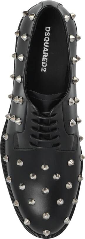 Dsquared2 Leren laarzen met studs Black Heren