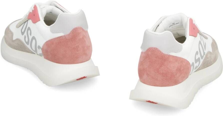 Dsquared2 Leren lage sneakers met suède inzetstukken White Dames