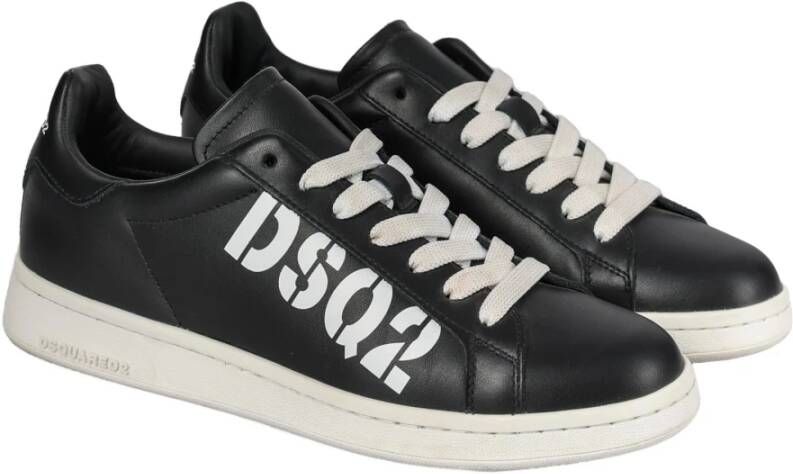 Dsquared2 Leren Logo Sneakers Black Dames