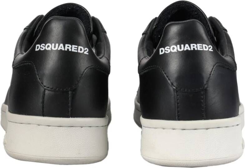 Dsquared2 Leren Logo Sneakers Black Dames