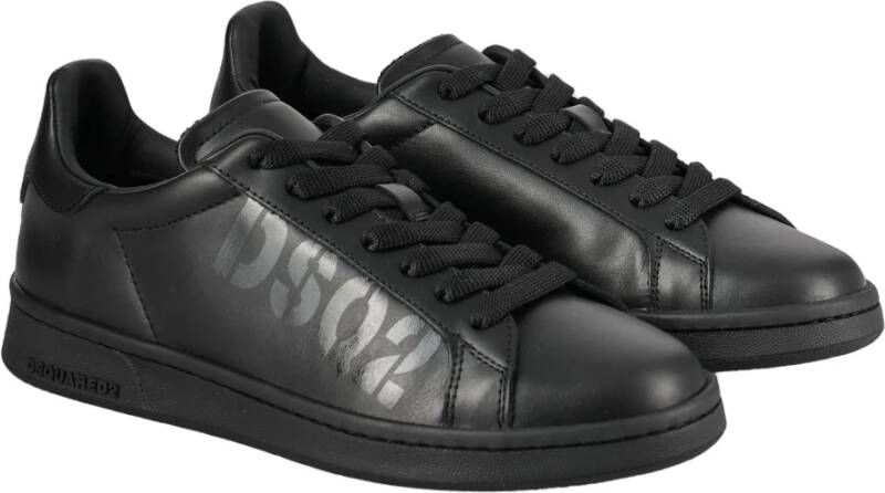 Dsquared2 Leren Logo Sneakers Black Dames