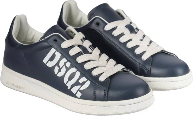 Dsquared2 Leren Logo Sneakers Blue Dames