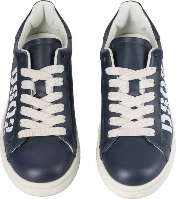 Dsquared2 Leren Logo Sneakers Blue Heren