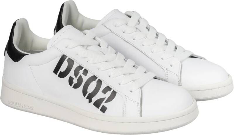 Dsquared2 Leren Logo Sneakers White Dames