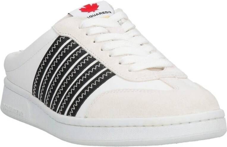 Dsquared2 Leren Open Achter Sneakers Mannen White Heren