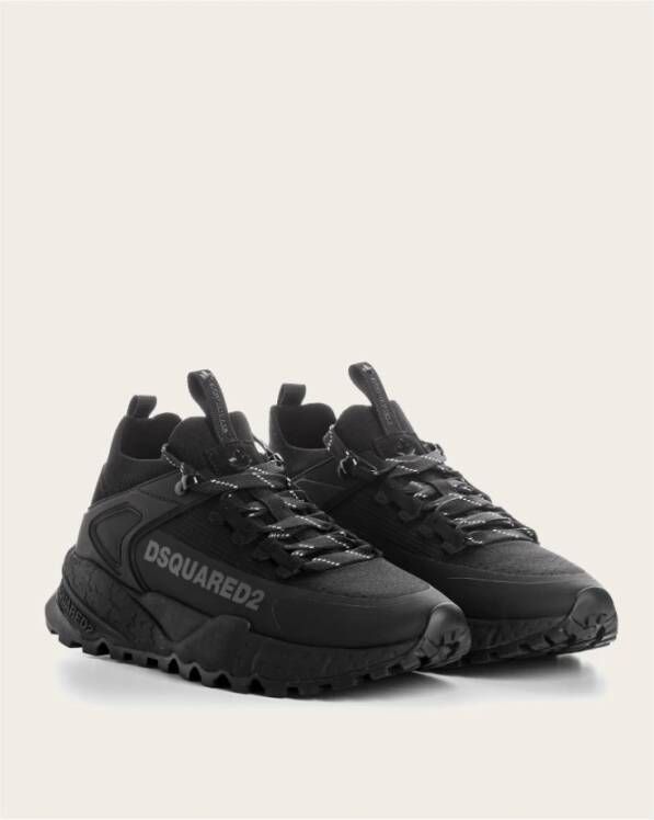 Dsquared2 Leren Polyester Sneakers met Rubberen Zool Black Dames