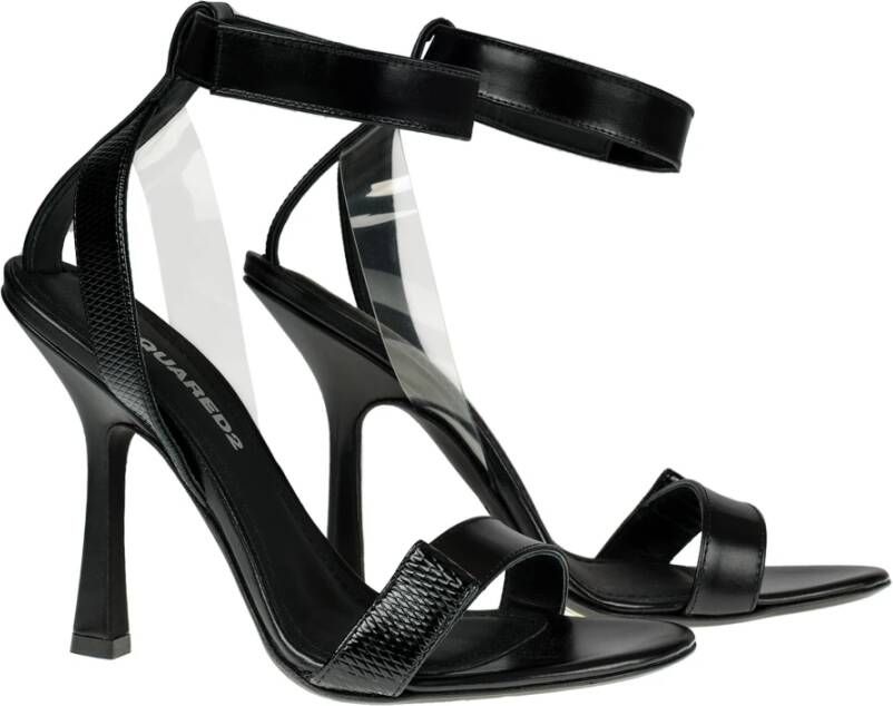 Dsquared2 Leren Sandalen Black Dames