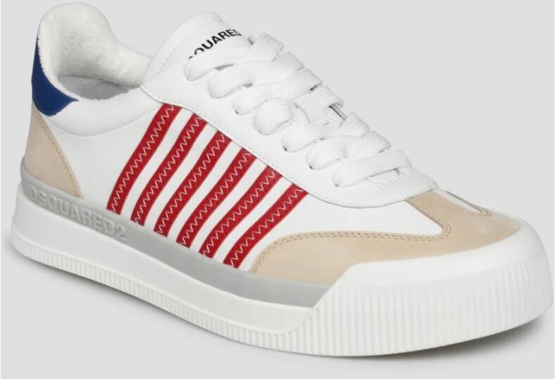 Dsquared2 Leren sneakers met contrasterende details Red Heren