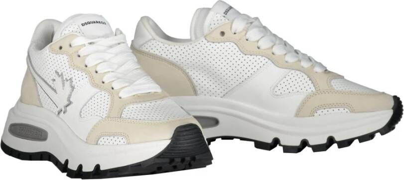 Dsquared2 Leren sneakers met logodetail White Dames