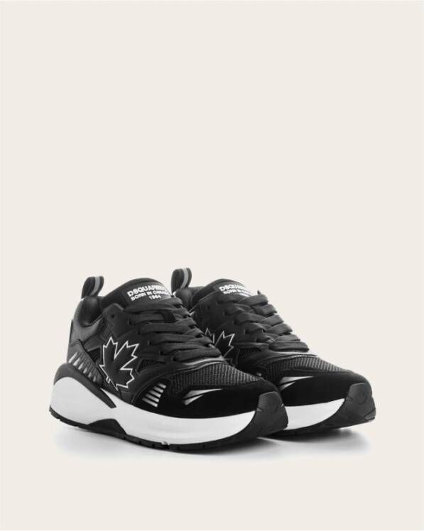 Dsquared2 Leren sneakers met rubberen zool Black Dames