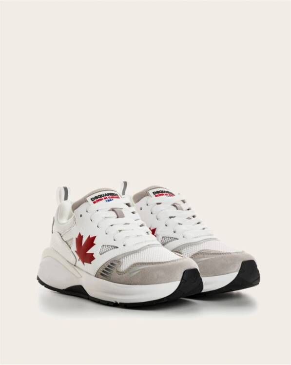 Dsquared2 Leren sneakers met rubberen zool White Dames