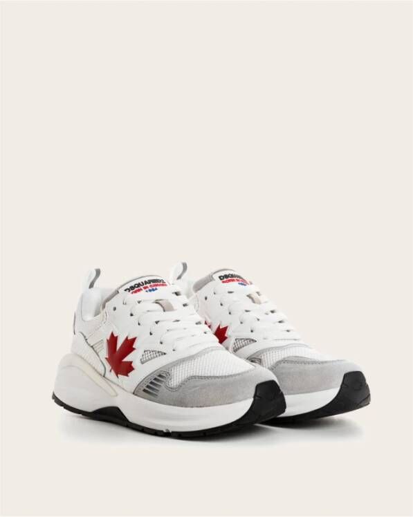 Dsquared2 Leren sneakers met rubberen zool White Heren