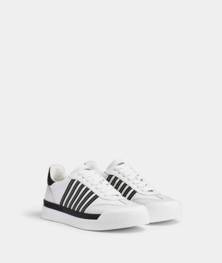 Dsquared2 Leren Sneakers met Strepen White Heren