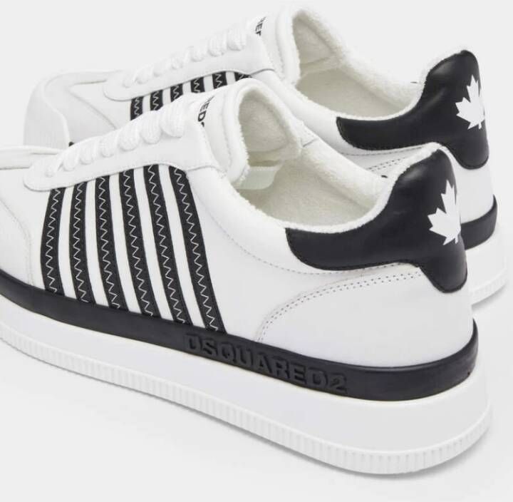 Dsquared2 Leren Sneakers met Strepen White Heren