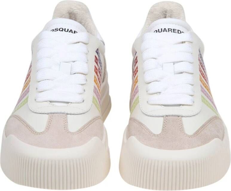 Dsquared2 Leren Sneakers Wit Multicolor Dames