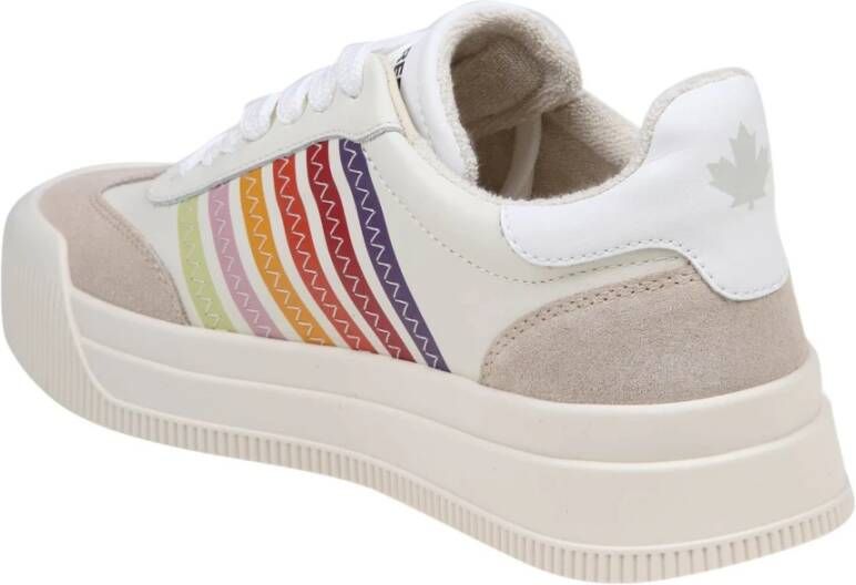 Dsquared2 Leren Sneakers Wit Multicolor Dames