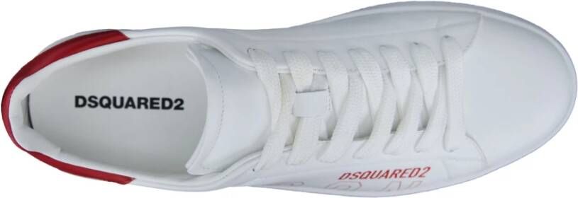 Dsquared2 Leren Veterschoenen met Merkprint White Heren