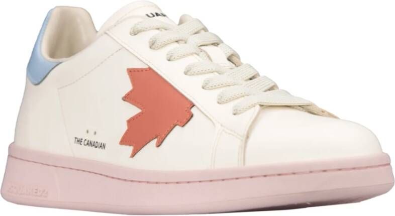 Dsquared2 Leren Veterschoenen The Canadian Stijl White Dames