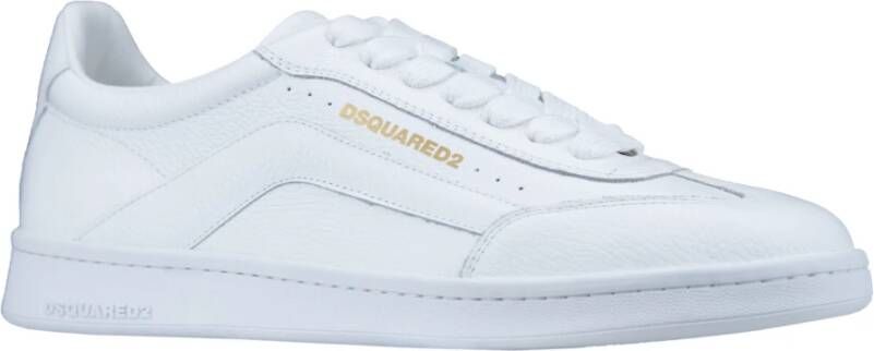 Dsquared2 Leren Vetersneakers Gemaakt in Italië White Heren