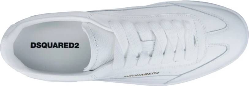 Dsquared2 Leren Vetersneakers Gemaakt in Italië White Heren