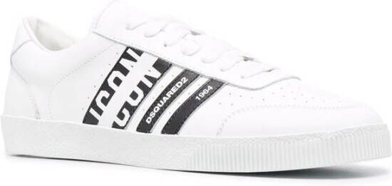 Dsquared2 Logo-geëmsteerde low-top sneakers Wit Heren