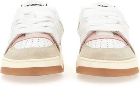 Dsquared2 Logo Sneaker met Rubberen Zool Beige Dames