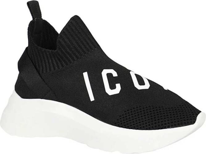 Dsquared2 Logo Sneakers met Geperforeerd Detail Black Dames