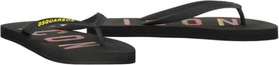 Dsquared2 Logoed Rubber Flip-Flop Sandalen Black Heren