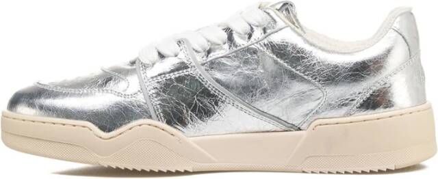 Dsquared2 Metallic Logo Sneakers Made in Italy Gray Dames