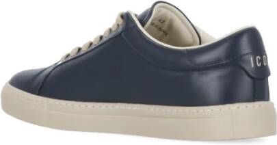 Dsquared2 Navy Blauwe Leren Sneakers Mannen Blue Heren