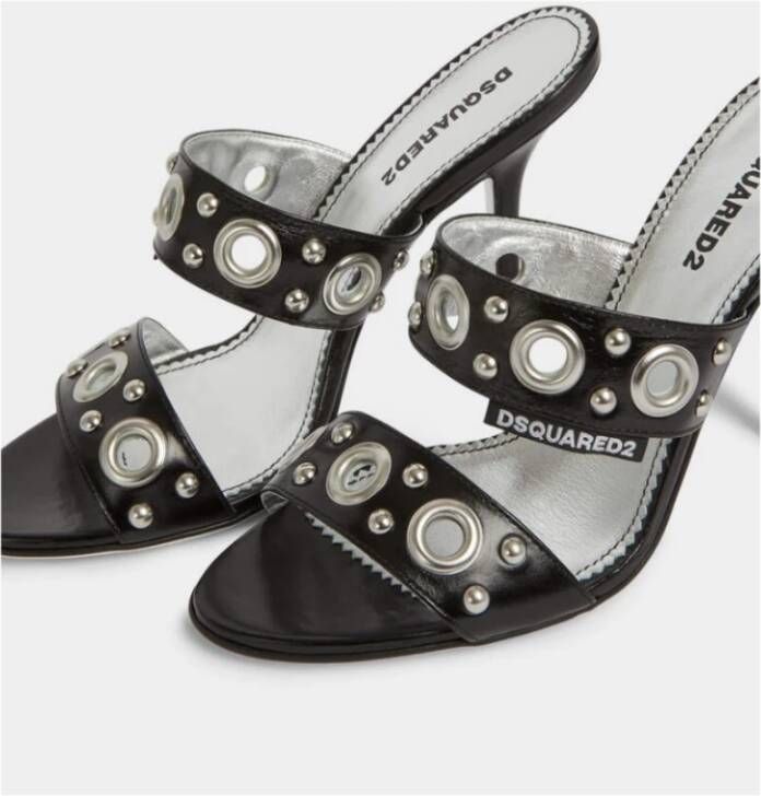 Dsquared2 Rock Sandaal met Zilveren Details Black Dames