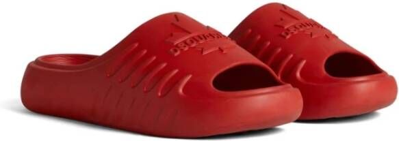 Dsquared2 Rode Platte Slides & Teenslippers Red Heren