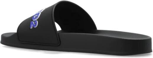 Dsquared2 Rubber slides met logo Black Heren