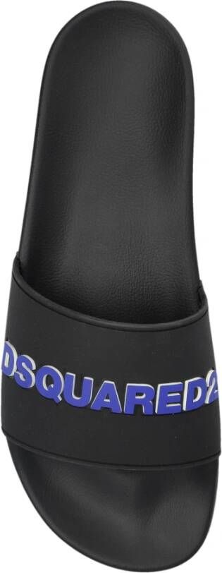 Dsquared2 Rubber slides met logo Black Heren