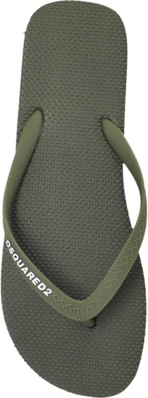 Dsquared2 Rubber slides met logo Green Heren