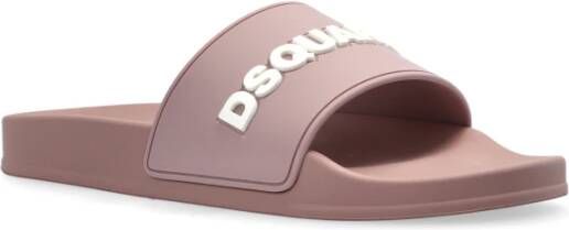 Dsquared2 Rubber slides met logo Pink Dames