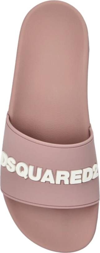 Dsquared2 Rubber slides met logo Pink Dames