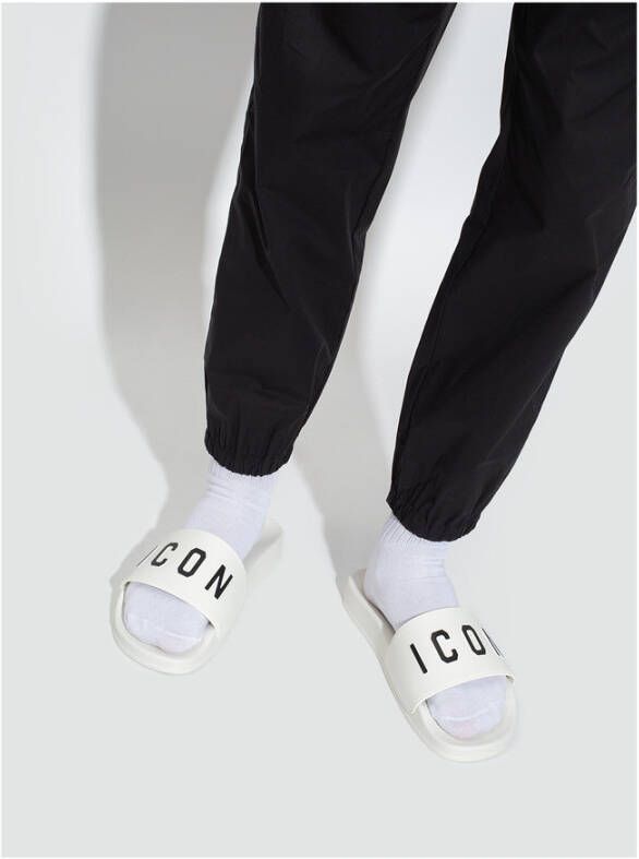 Dsquared2 Rubber slides Wit Heren