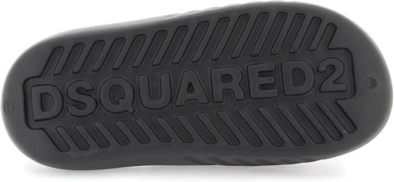 Dsquared2 Rubberen oversized slides met Canadese blad Black Heren