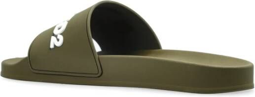 Dsquared2 Rubberen slides met logo Green Heren