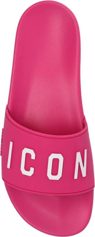 Dsquared2 Rubberen slippers met logo Roze Dames