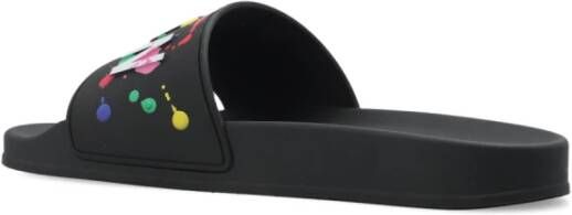 Dsquared2 Rubberen Slides met Icon Logo Zwart Dames