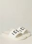 Dsquared2 Logo Print Open Teen Platte Rubberen Slides White Heren - Thumbnail 12