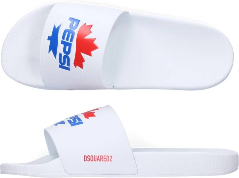 Dsquared2 Pepsi Rubberen Badslippers Wit Dames