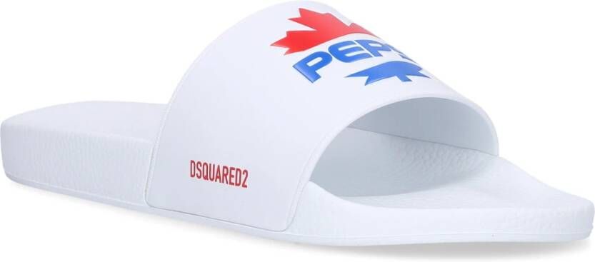Dsquared2 Pepsi Rubberen Badslippers Wit Dames