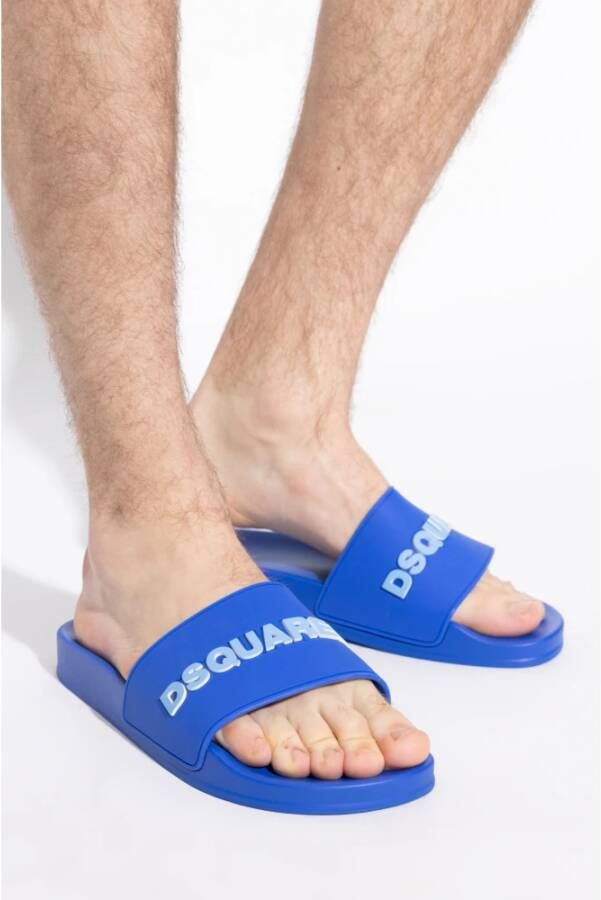 Dsquared2 Slides met logo Blue Heren