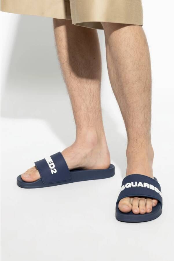 Dsquared2 Slippers met logo Blue Heren