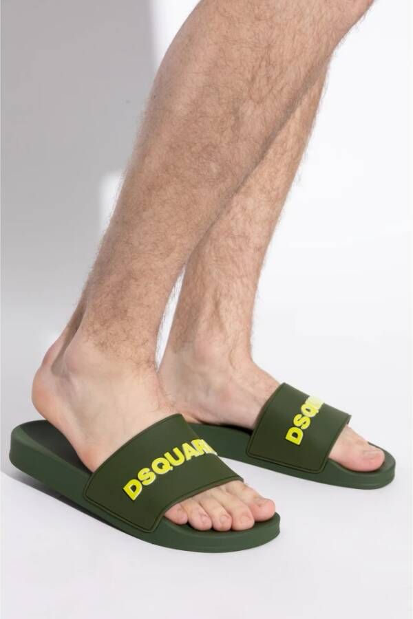 Dsquared2 Slippers met logo Green Heren