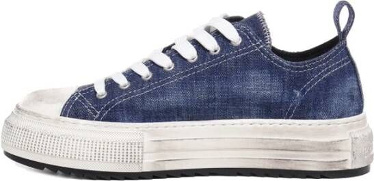 Dsquared2 Denim Effect Stoffen Sneakers Blauw Heren