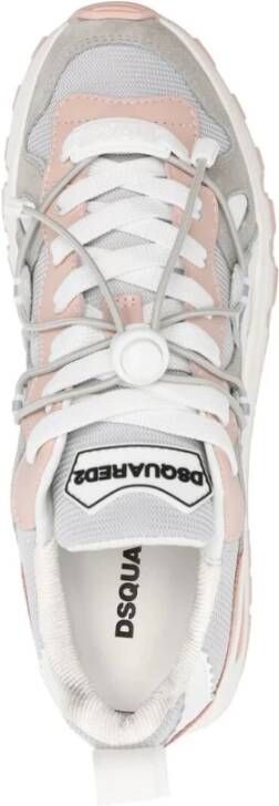 Dsquared2 Grijze Roze Witte Panel Sneakers Meerkleurig Dames